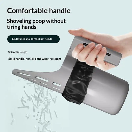 New Cat Litter Shovel Scoop with Refill Bag Pet Toilet Garbage Picker Self Cleaning Cat Supplies with Filter Clean Feature