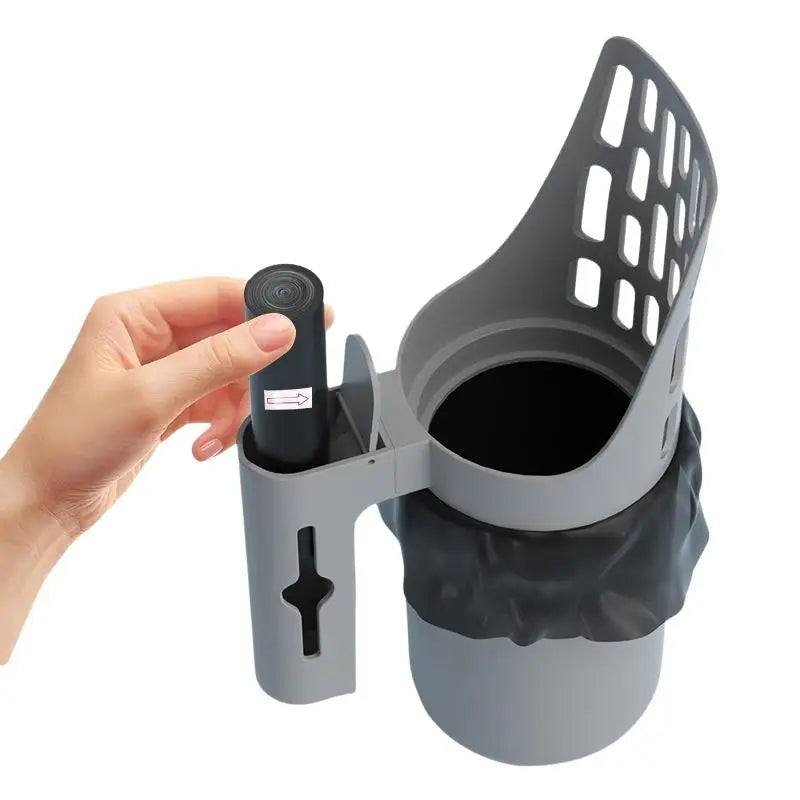 New Cat Litter Shovel Scoop with Refill Bag Pet Toilet Garbage Picker Self Cleaning Cat Supplies with Filter Clean Feature