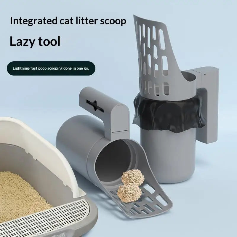 New Cat Litter Shovel Scoop with Refill Bag Pet Toilet Garbage Picker Self Cleaning Cat Supplies with Filter Clean Feature